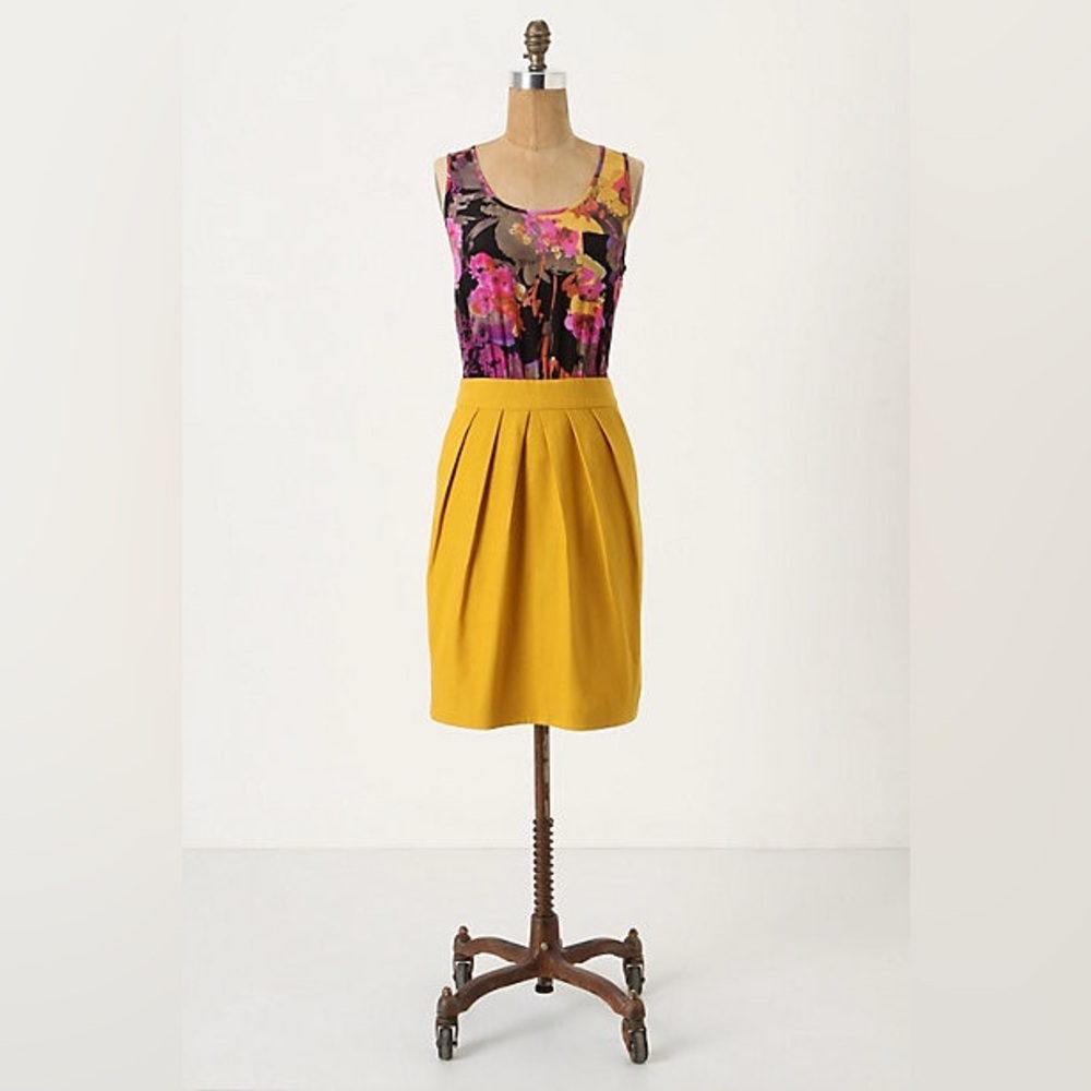 Tabitha Anthropologie Floral and Yellow Dress